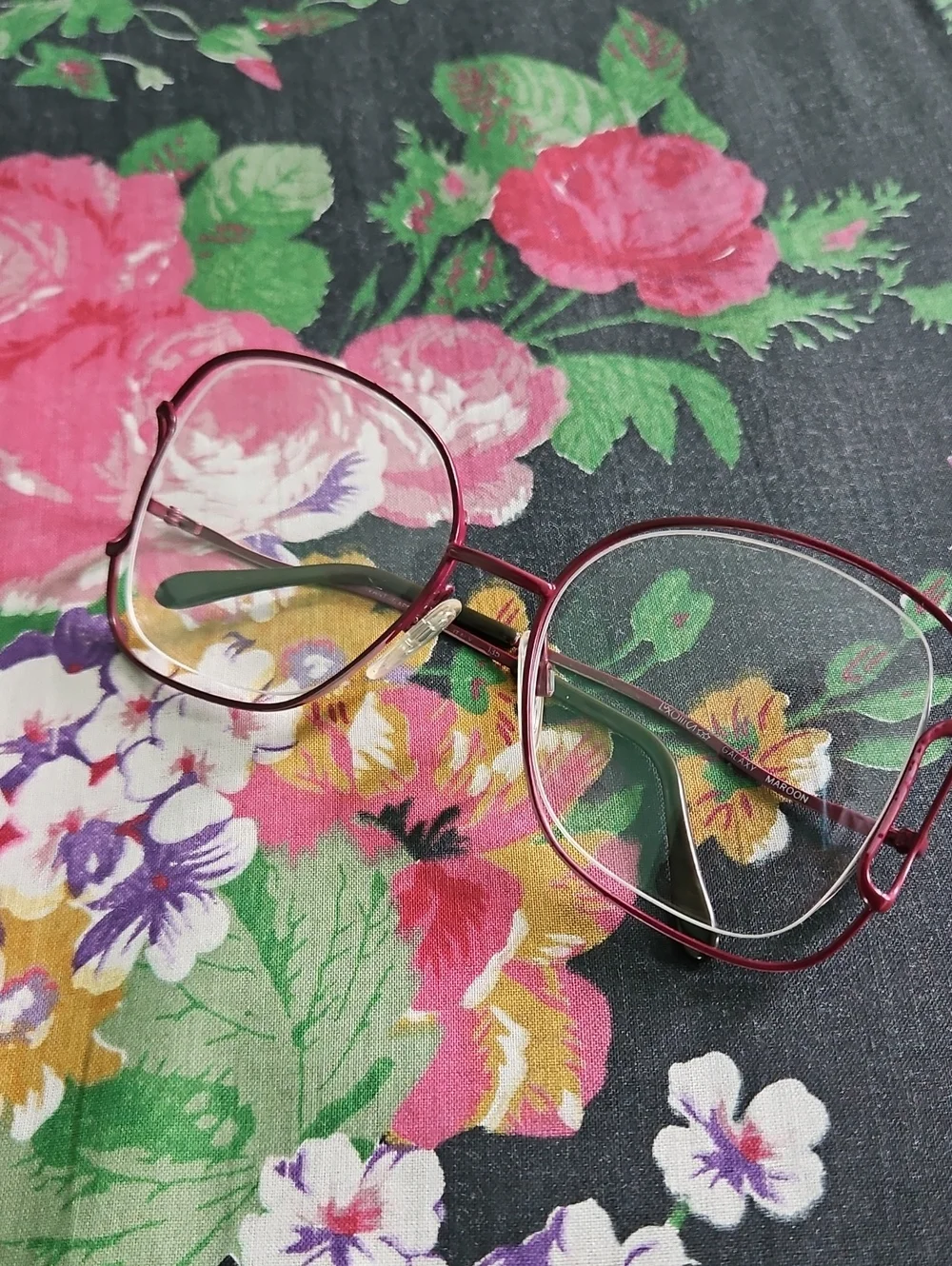 Vintage Wire Frame Burgundy Glasses